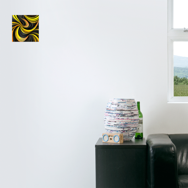 Abstract Black and Gold Swirls by BirdsnStuff